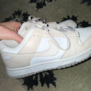 White and Tan Nike Dunks